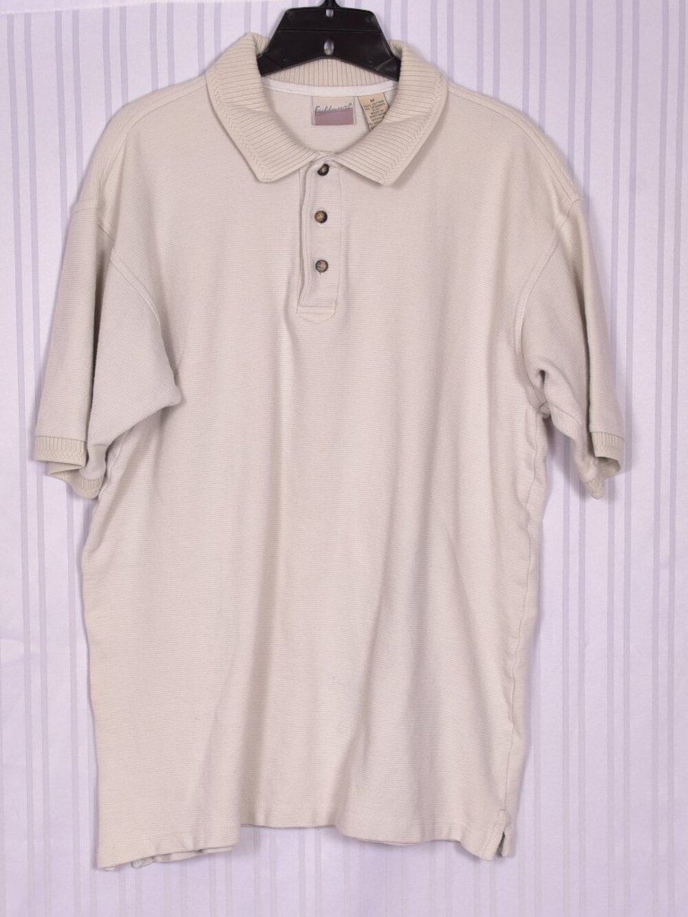 Field Master Men's Off White Polo Size Medium